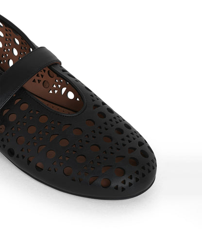 Alaia Black Vienne Lambskin Ballerina Flats