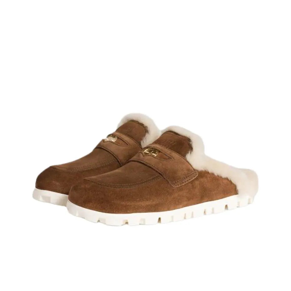 Miu Miu Brown House Slippers.