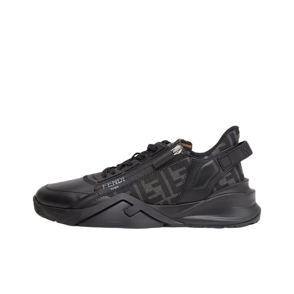 FENDI Flow Black Leather sneakers