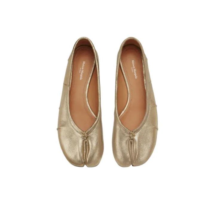 Maison Margiela Tabi Gold Ballerina Flats