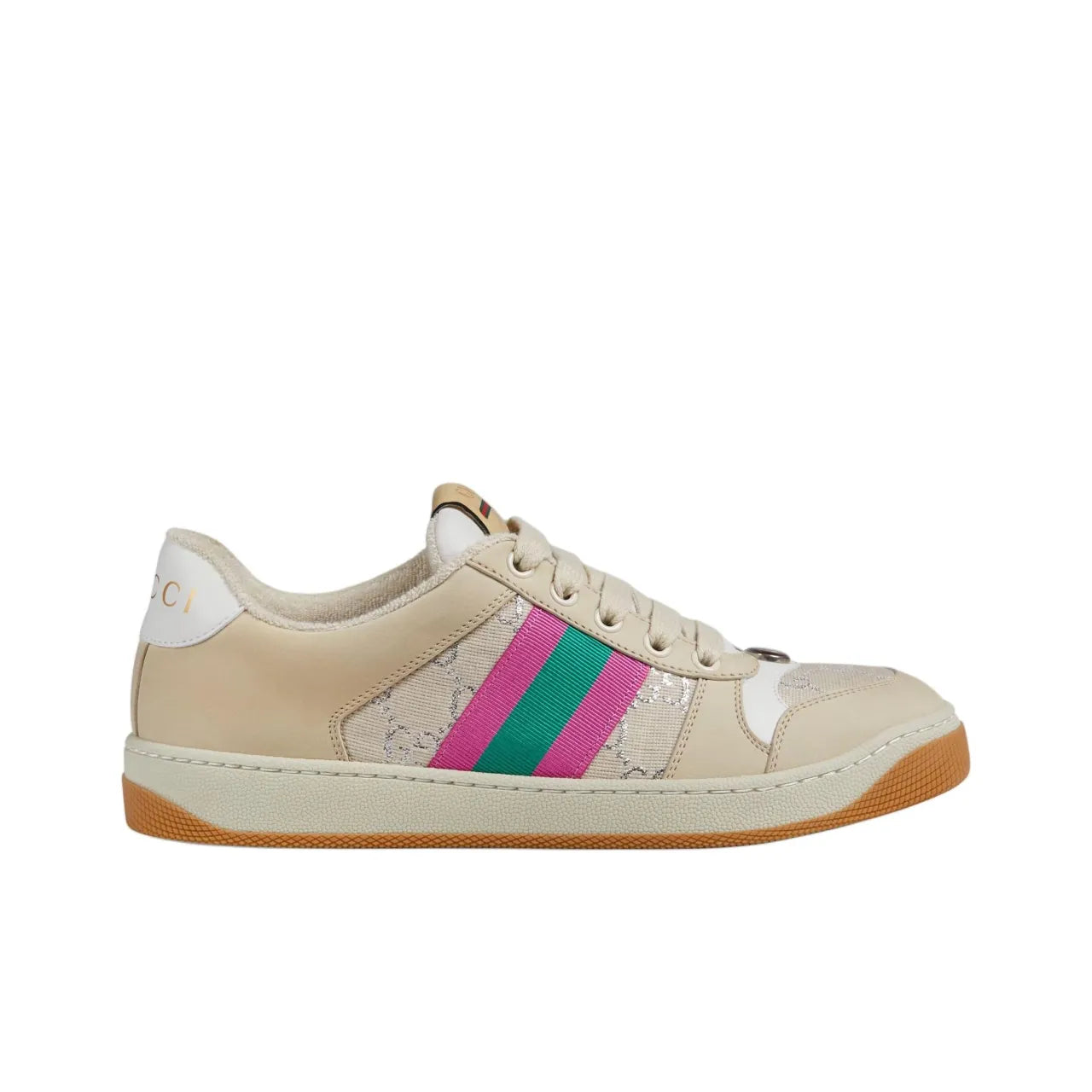 GUCCI Screener Beige Pink Low top Sneakers_Unique Store