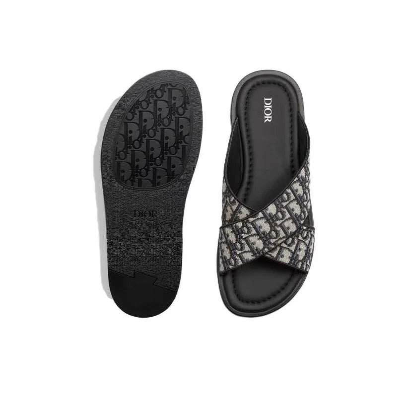 DIOR Alias in Beige and Black Slides