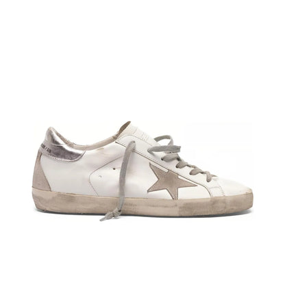 Golden Goose Super Star White Sliver Sneakers