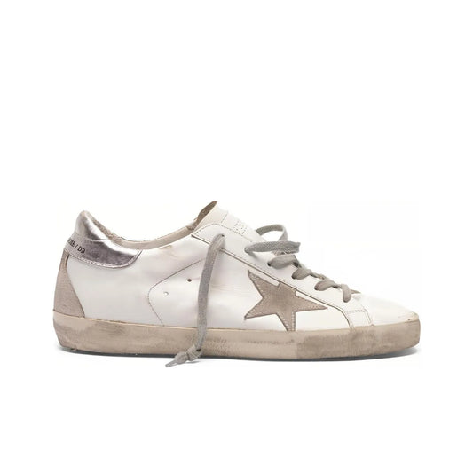 Golden Goose Super Star White Sliver Sneakers