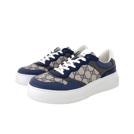 GUCCI GG Beige and Blue Supreme Low Top Sneakers