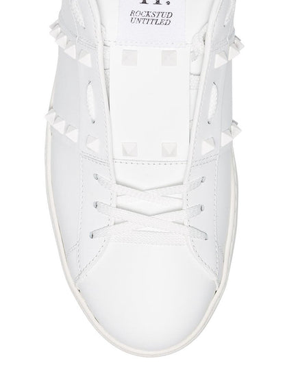 Valentino Garavani White In Calfskin Leather With White Tonal Studs Sneakers