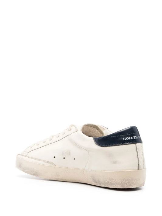 Golden Goose Super-Star nappa with navy star and heel tab