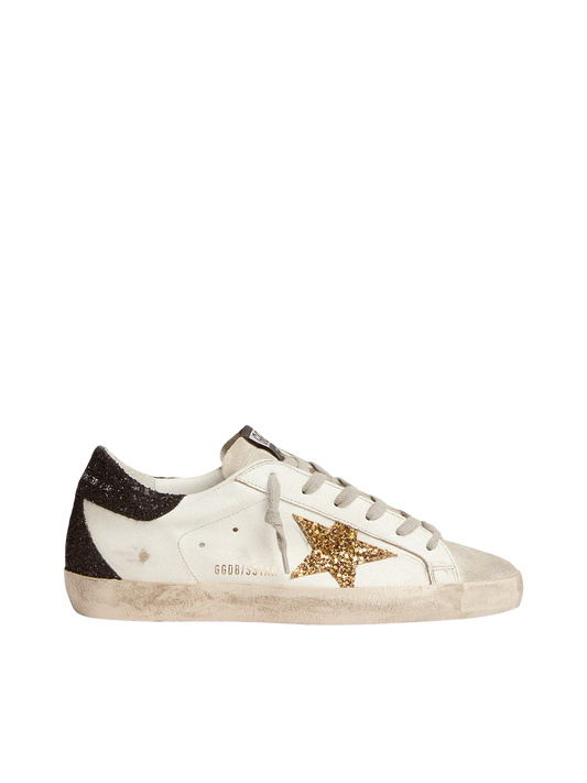 Golden Goose leather Super-Star with Gold star and black heel tab_Unique Store