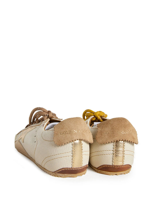 Golden Goose True-Star in nappa suede with gold star and platinum heel tab sneakers