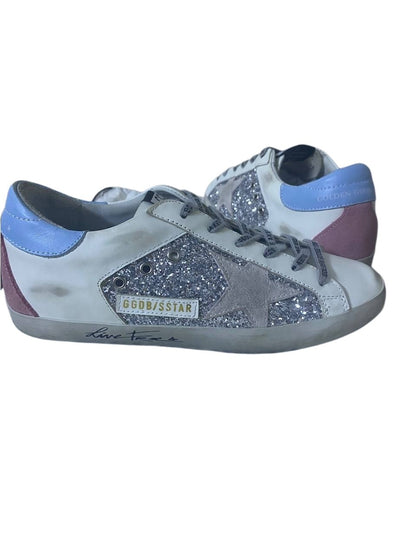 Golden Goose limited Super Star White Blue Pink Sneakers