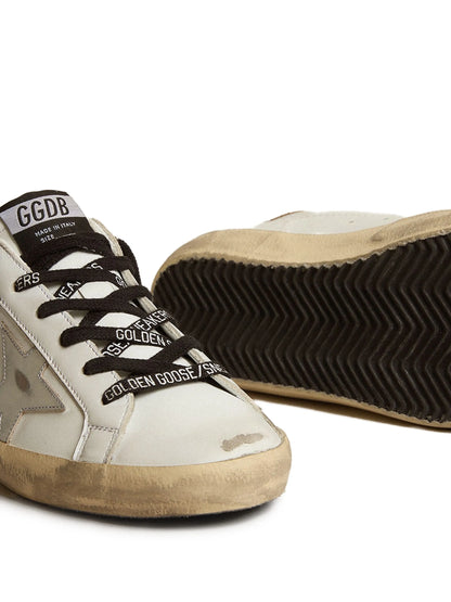 Golden Goose Super-Star with Sliver star and Gold Glitter heel tab Sneakers