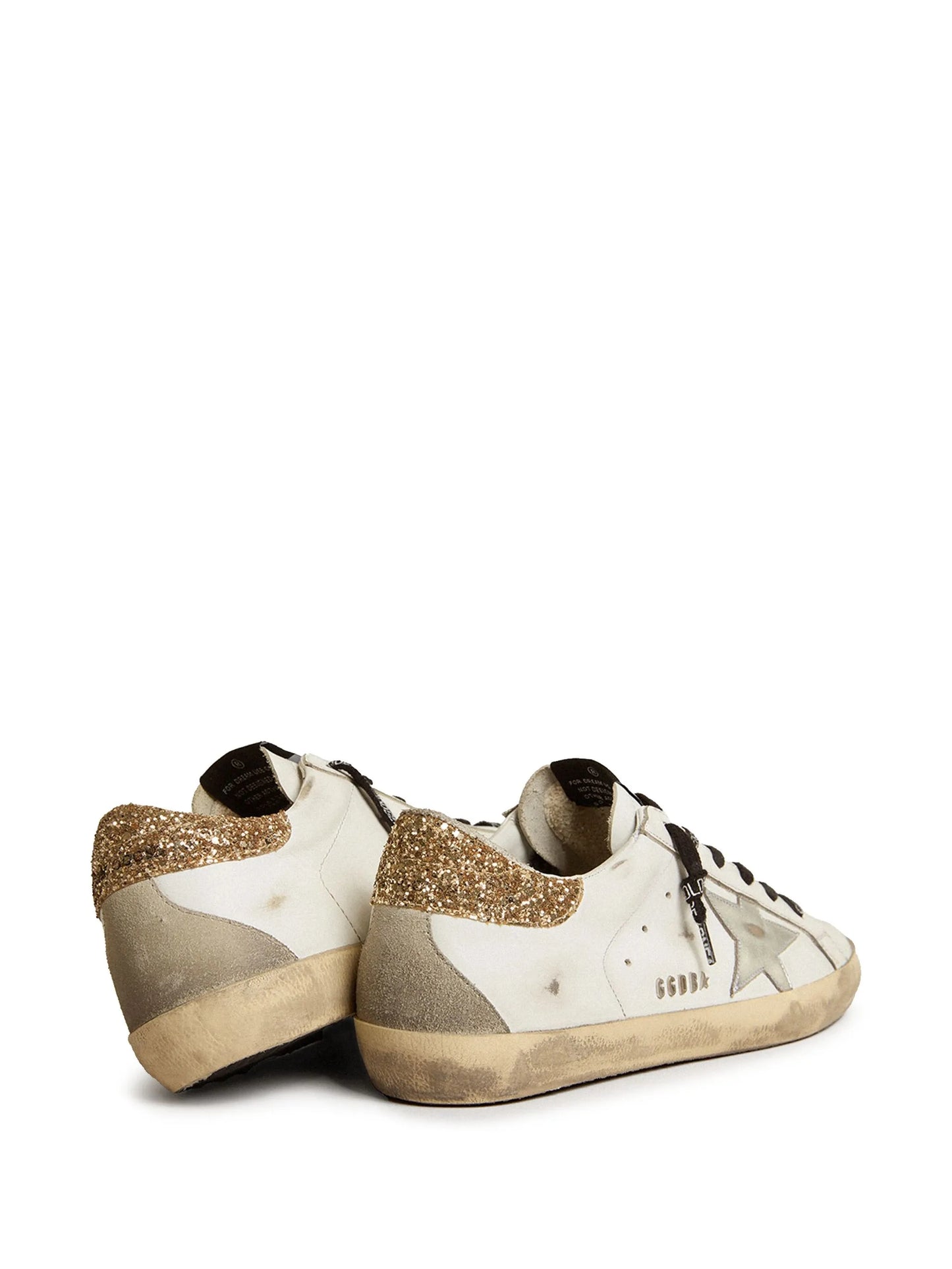 Golden Goose Super-Star with Sliver star and Gold Glitter heel tab Sneakers