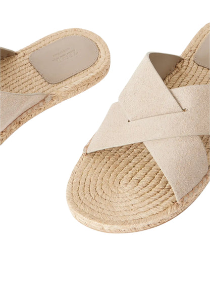 Zegna crossover strap suede sandals Beige Sand