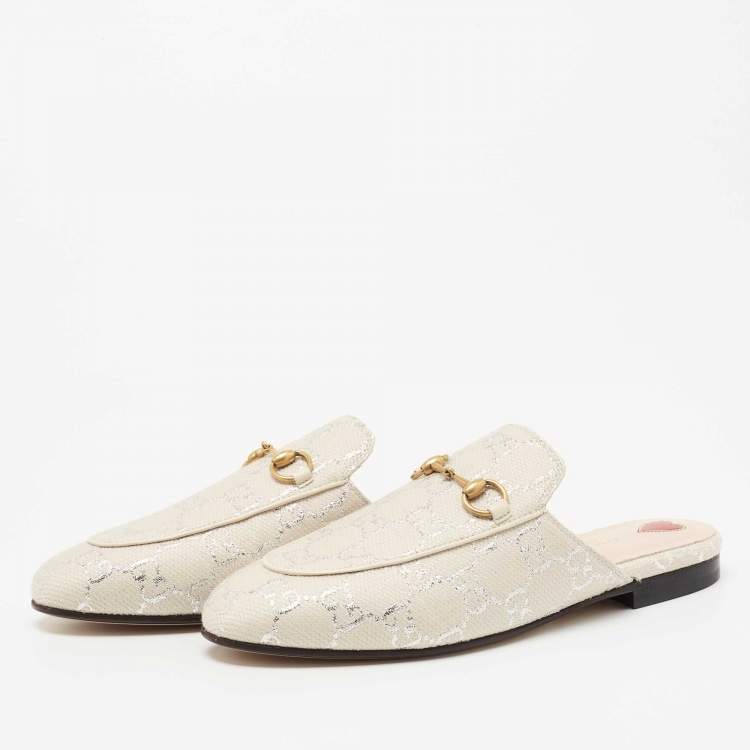 Gucci Princetown GG Slippers in Lamé