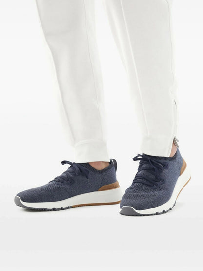 Brunello Cucinelli Cotton Chiné Knit blue