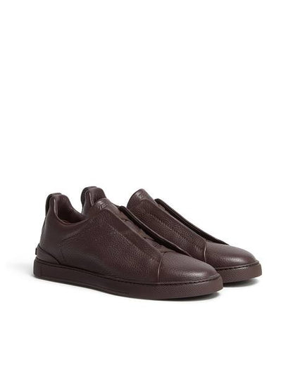 Zegna Triple Stitch Deerskin Dark Burgundy