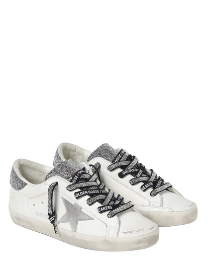Golden Goose Superstar x Swarovski White gray crystal embellishe d star and glitter