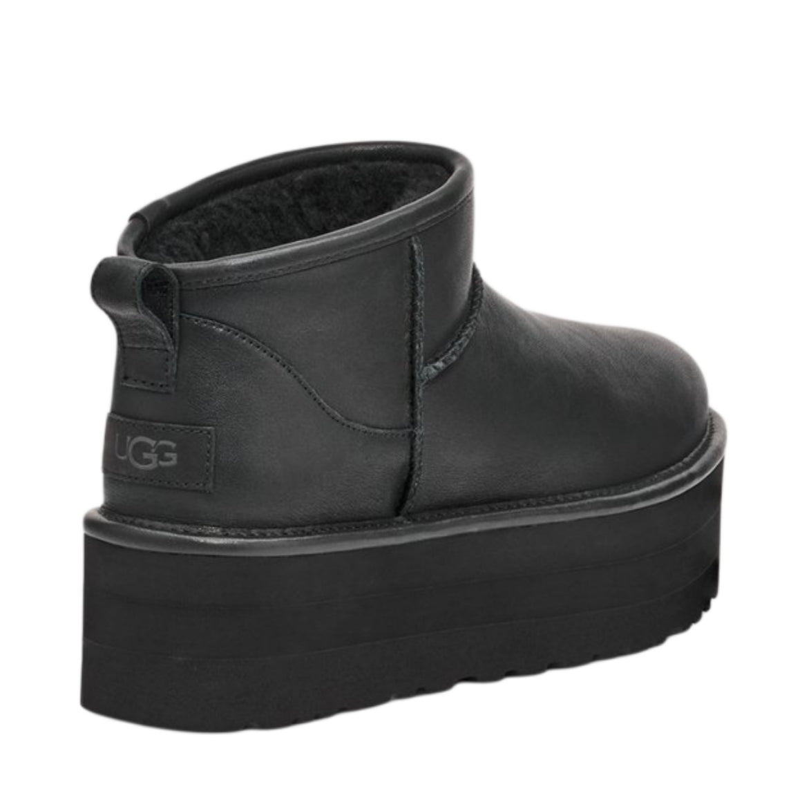 UGG Classic Ultra Mini Platform Black Leather