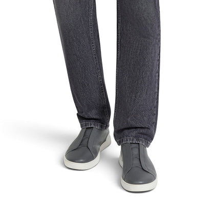 Zegna Grey Triple Stitch SECONDSKIN Sneakers
