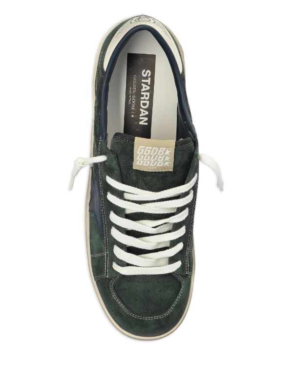 Golden Goose Stardan Suede Sneakers in forest green and navy