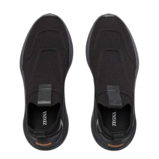 ZEGNA Round-Toe Slip On All Black