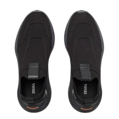 ZEGNA Round-Toe Slip On All Black