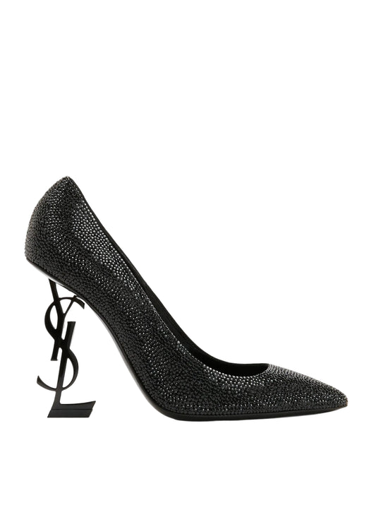 Saint Laurent Opyum Glitter Sequin Pumps in black