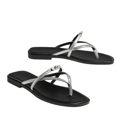 Hermès Miss sandal Gris Argenté