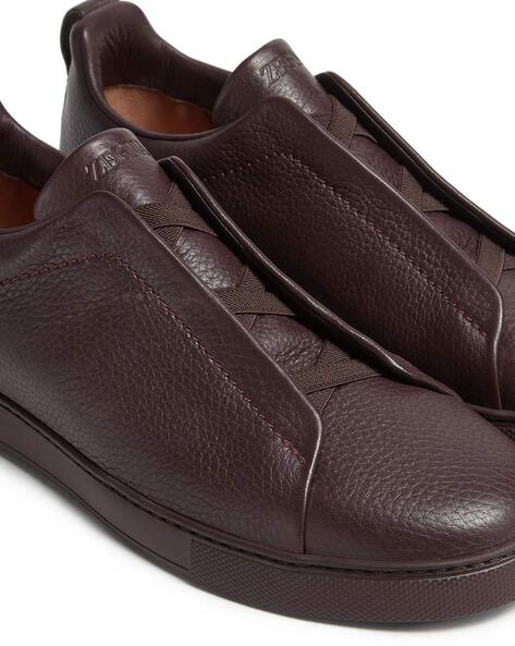 Zegna Triple Stitch Deerskin Dark Burgundy