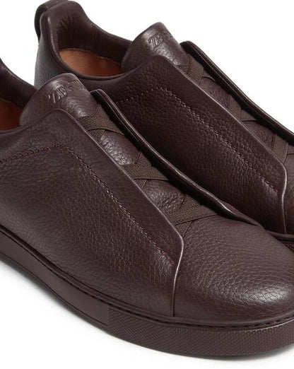 Zegna Triple Stitch Deerskin Dark Burgundy
