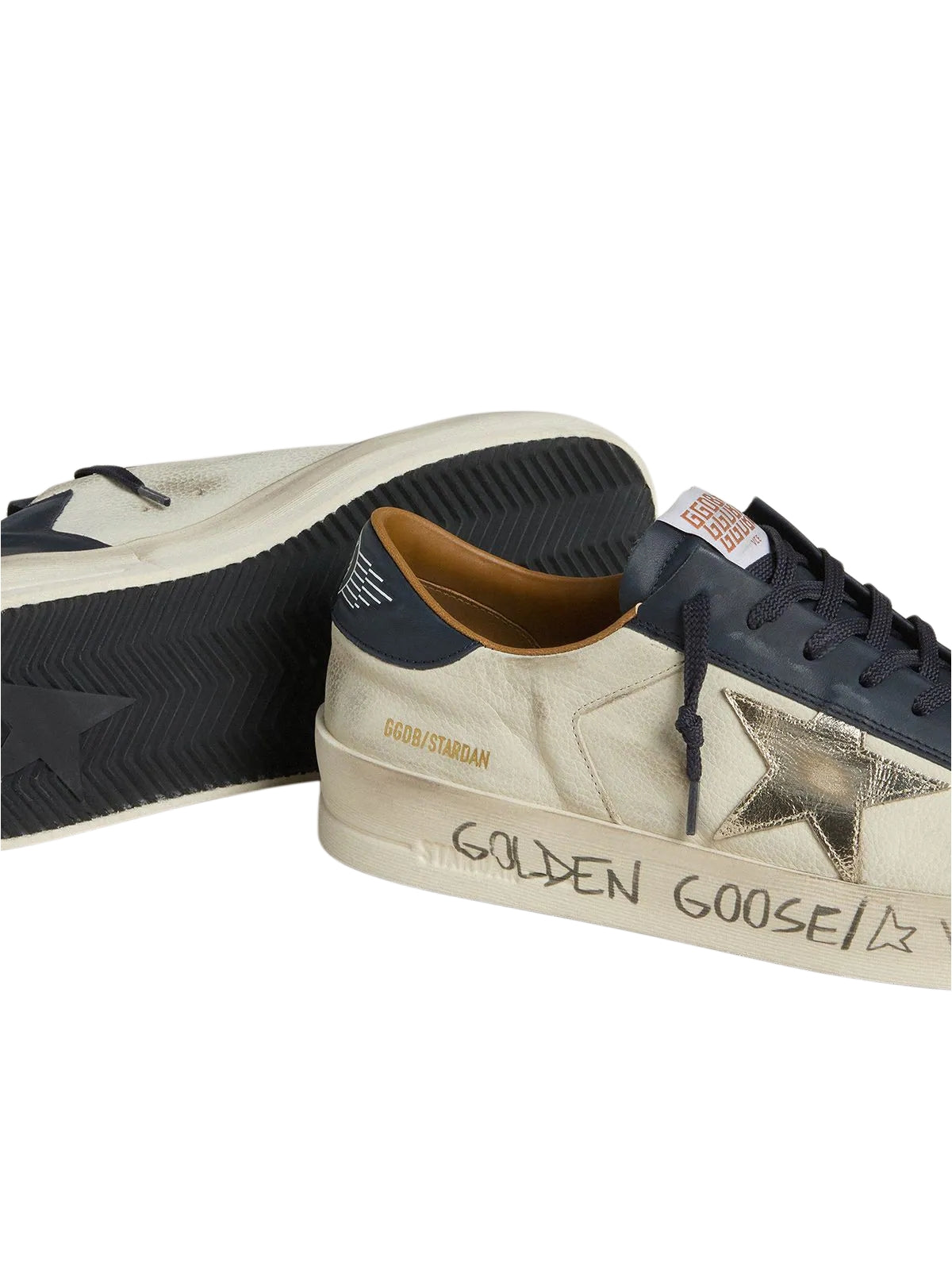 Golden Goose Stardan in nubuck with metallic leather star and blue nappa heel tab