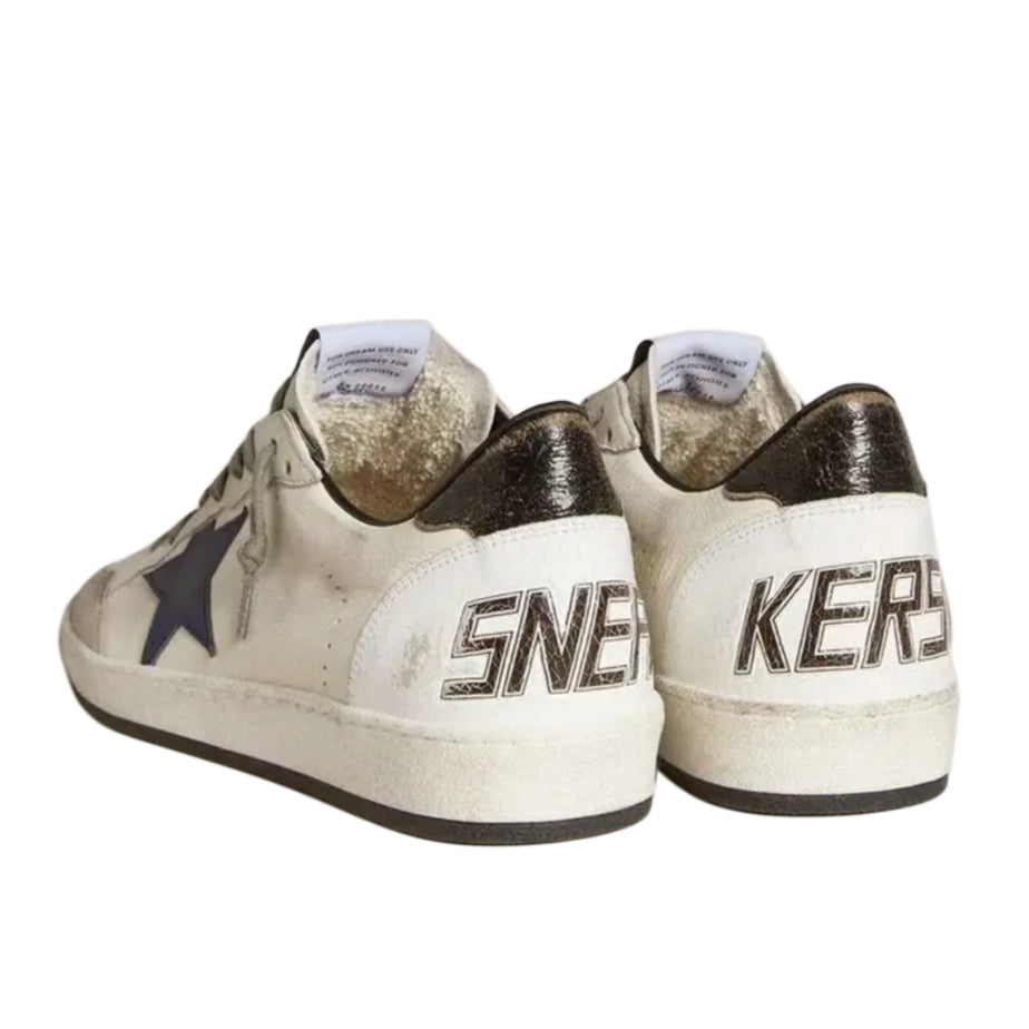Golden Goose Ball Star White Blue Ice White nappa calf leather with a signature blue leather star