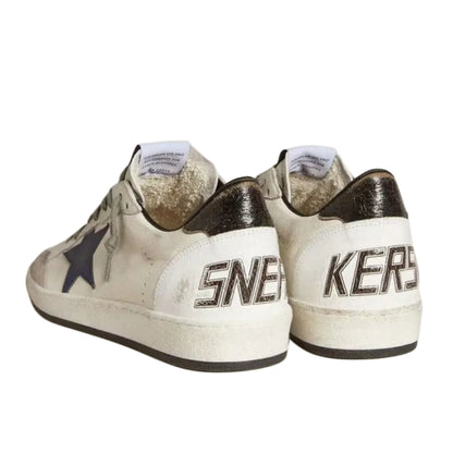 Golden Goose Ball Star White Blue Ice White nappa calf leather with a signature blue leather star