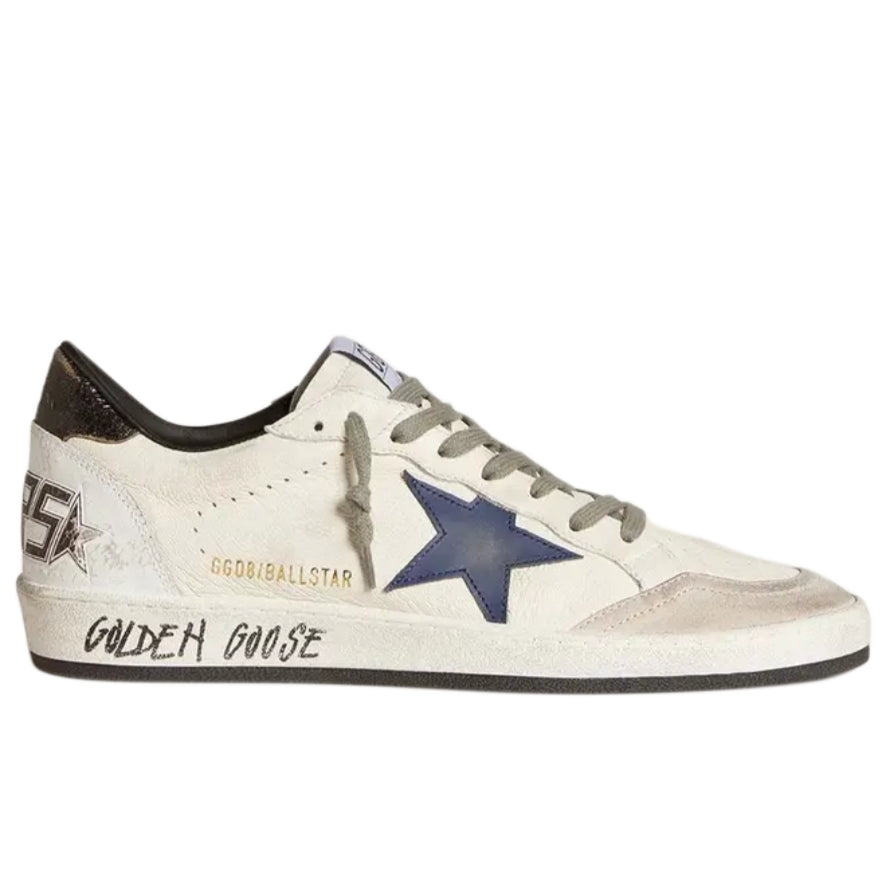 Golden Goose Ball Star White Blue Ice White nappa calf leather with a signature blue leather star