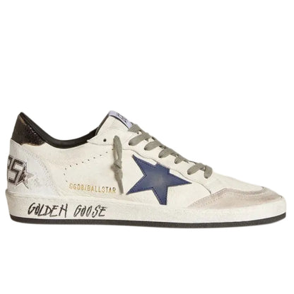 Golden Goose Ball Star White Blue Ice White nappa calf leather with a signature blue leather star