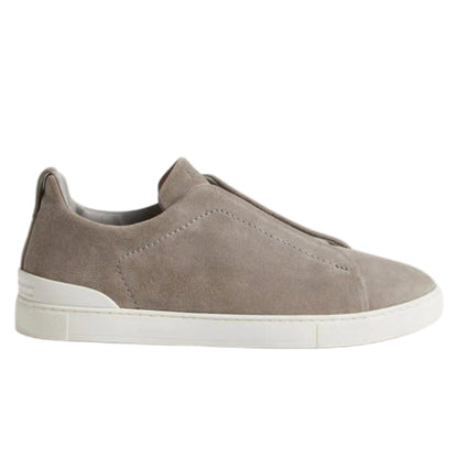 ZEGNA Triple Stitch Secondskin Sneakers Grey Mélange