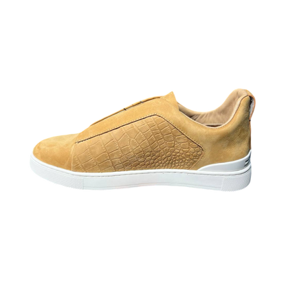 ZEGNA Crocodile Leather Triple Stitch Secondskin tan