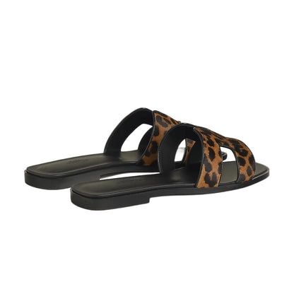Hermès Oran sandal leopard-print Noir