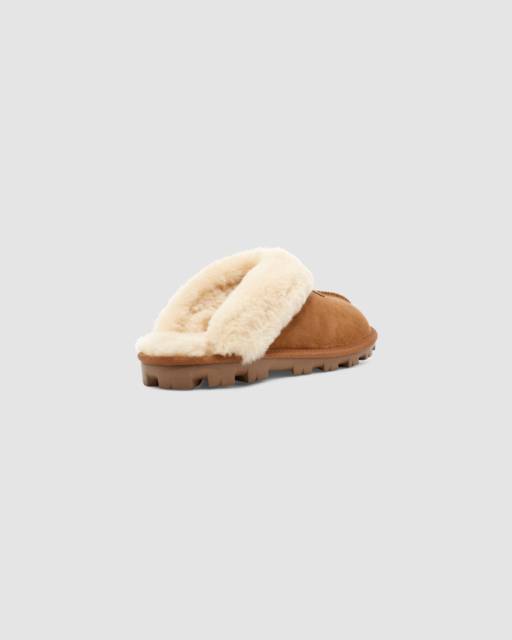 UGG Coquette Slipper chestnut featuring a sheepskin collar and a durable rubber