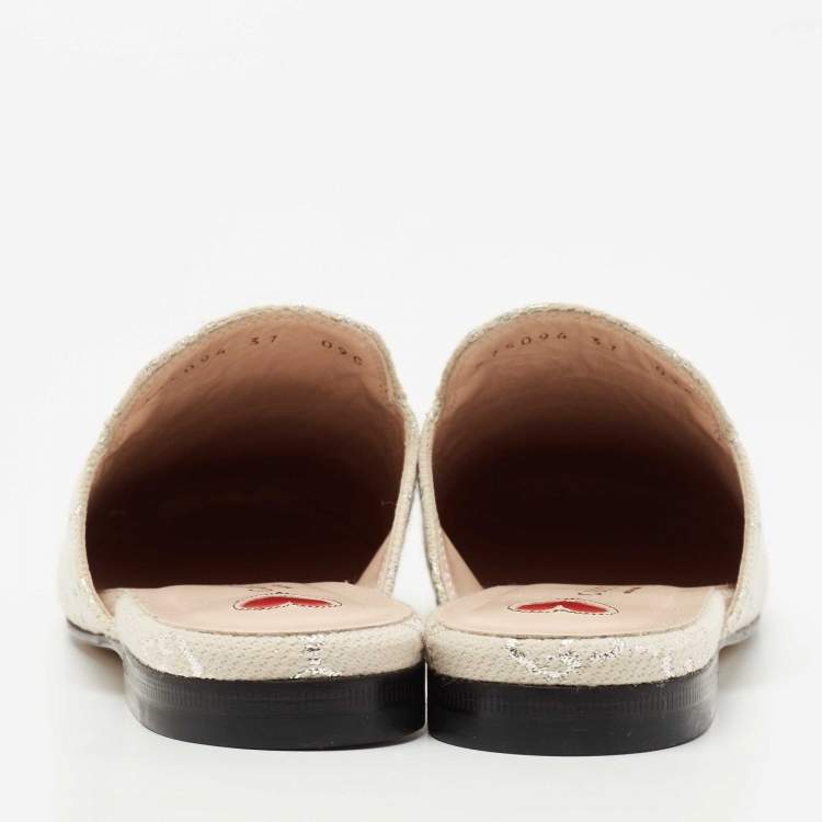Gucci Princetown GG Slippers in Lamé