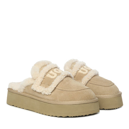 Ugg Trisha Fluffy Platform Slippers variant Sand