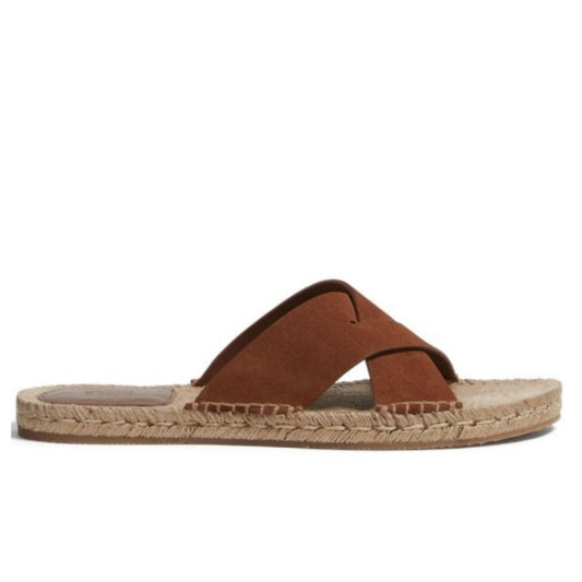 Zegna crossover strap suede sandals brown