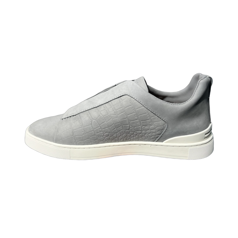 ZEGNA Crocodile Leather Triple Stitch Secondskin grey