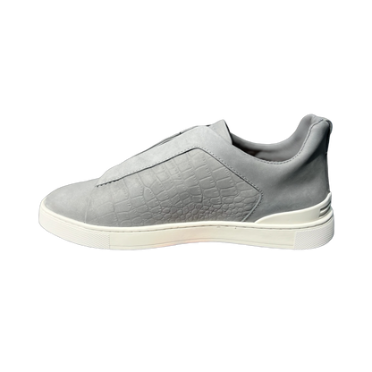 ZEGNA Crocodile Leather Triple Stitch Secondskin grey