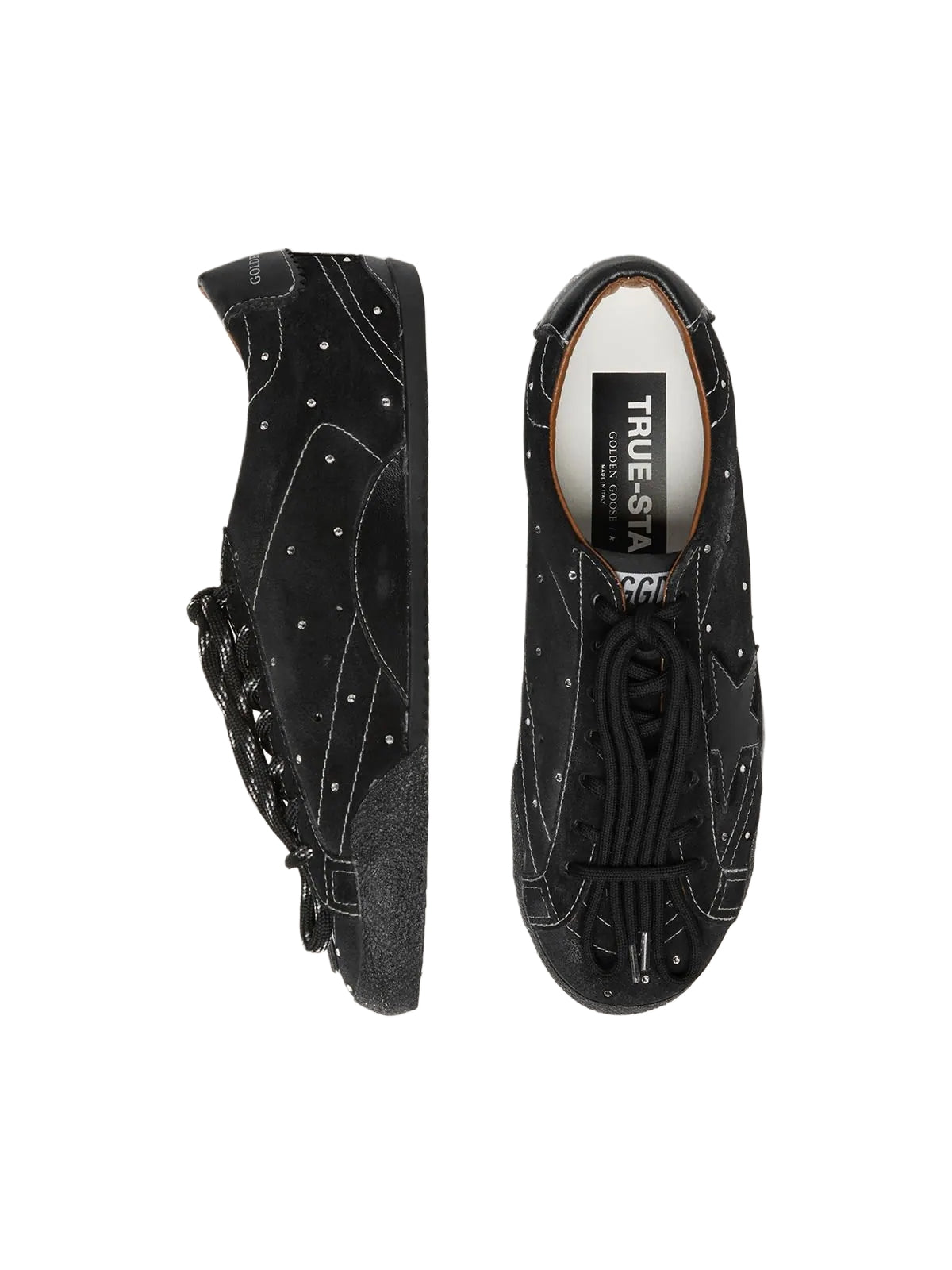 Golden Goose True-Star in black suede with Swarovski crystals Sneakers
