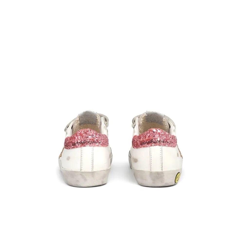 Golden Goose Old School White Pink Kids Sneakers