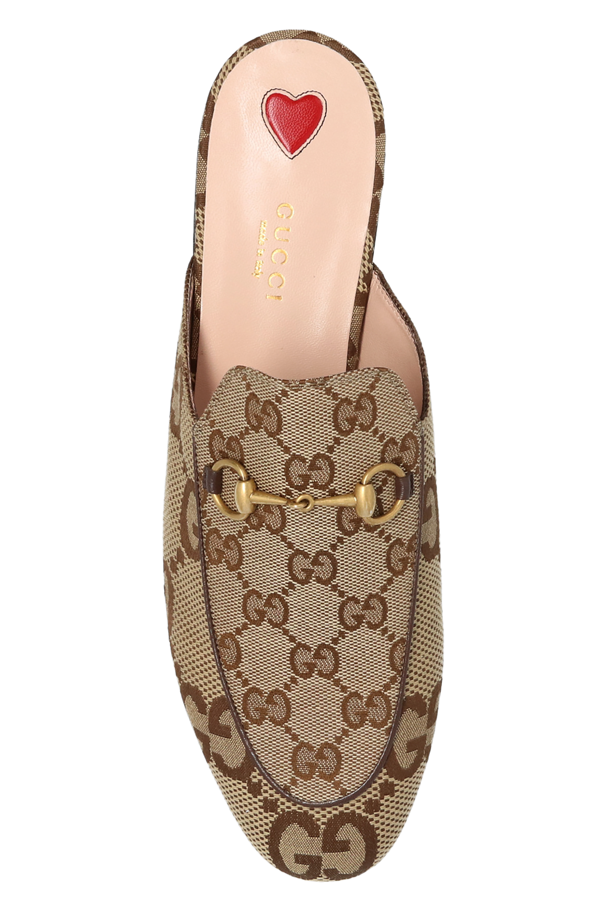 Gucci Princetown Jumbo GG Slipper Mule in a beige and brown