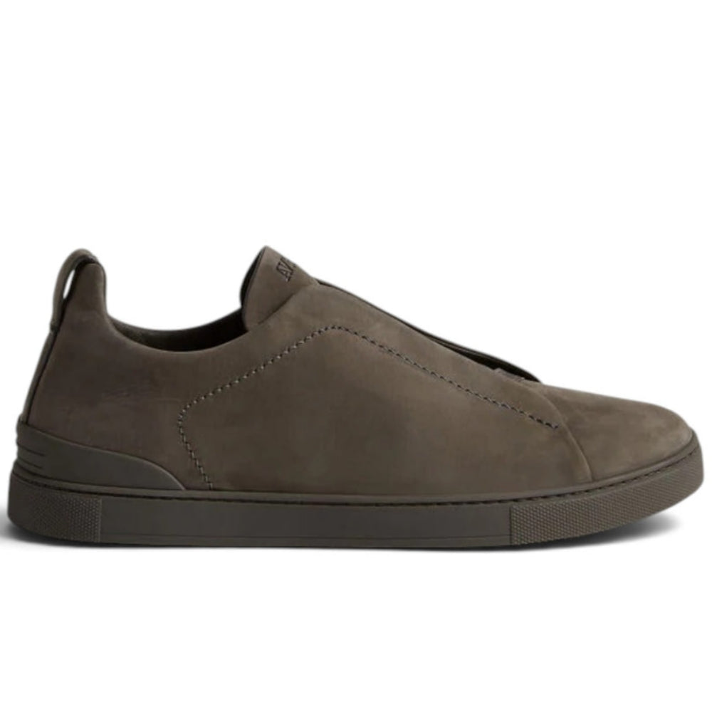 Zegna Dark Taupe Triple Stitch SECONDSKIN Sneakers