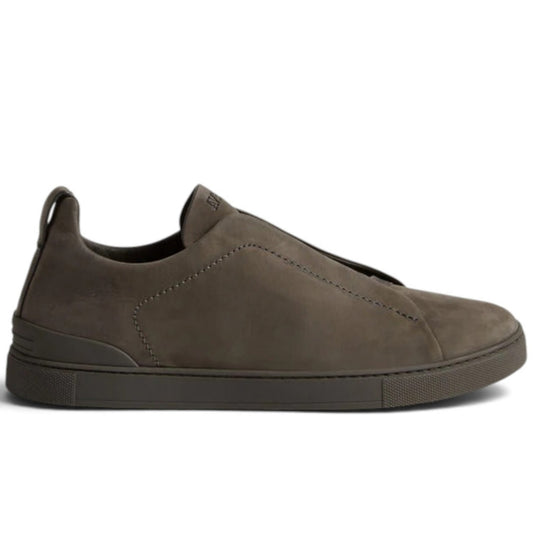 Zegna Dark Taupe Triple Stitch SECONDSKIN Sneakers