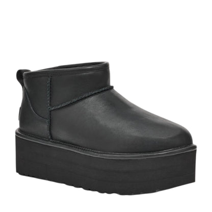 UGG Classic Ultra Mini Platform Black Leather